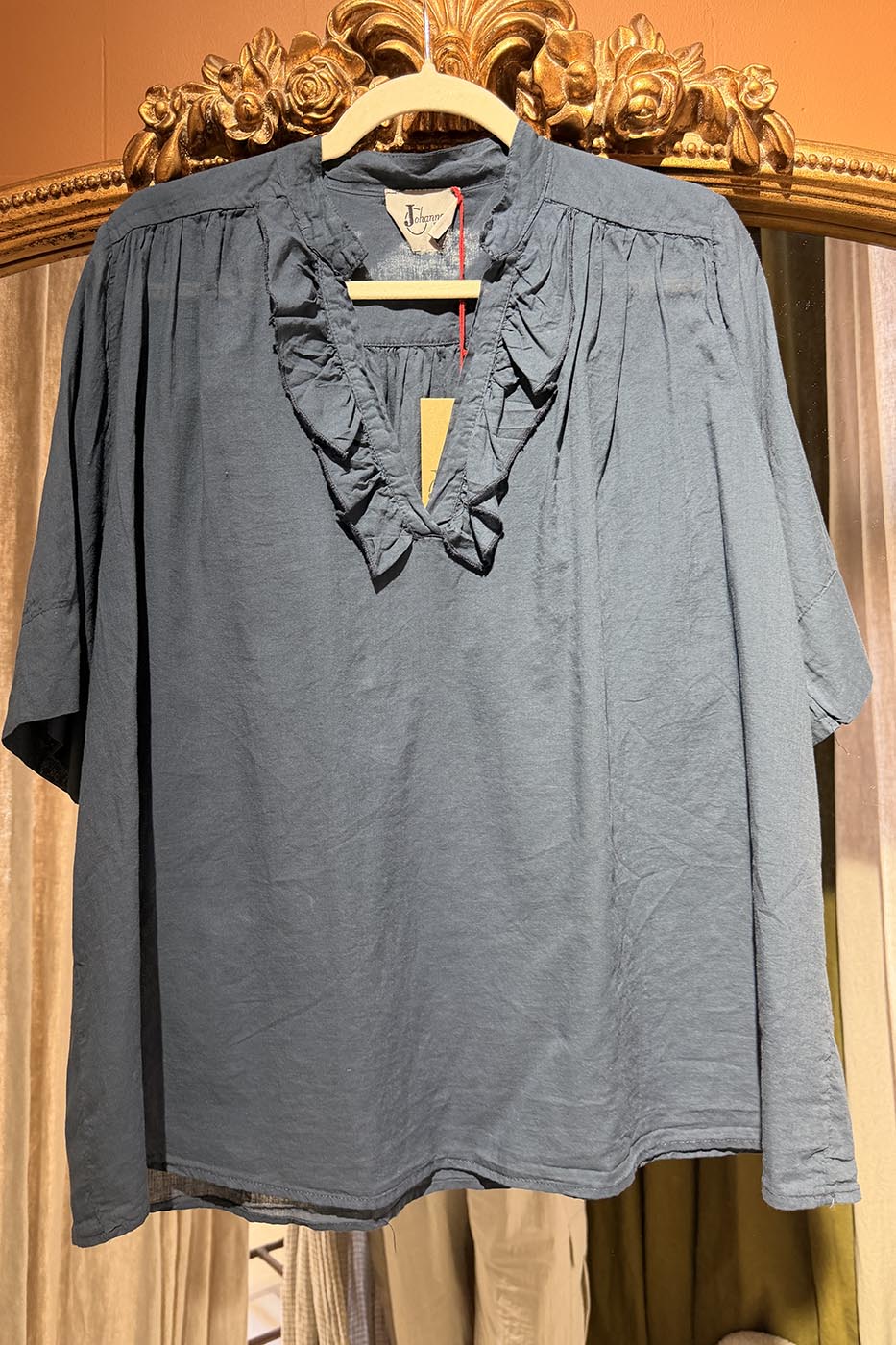 Blouse manches courtes marine