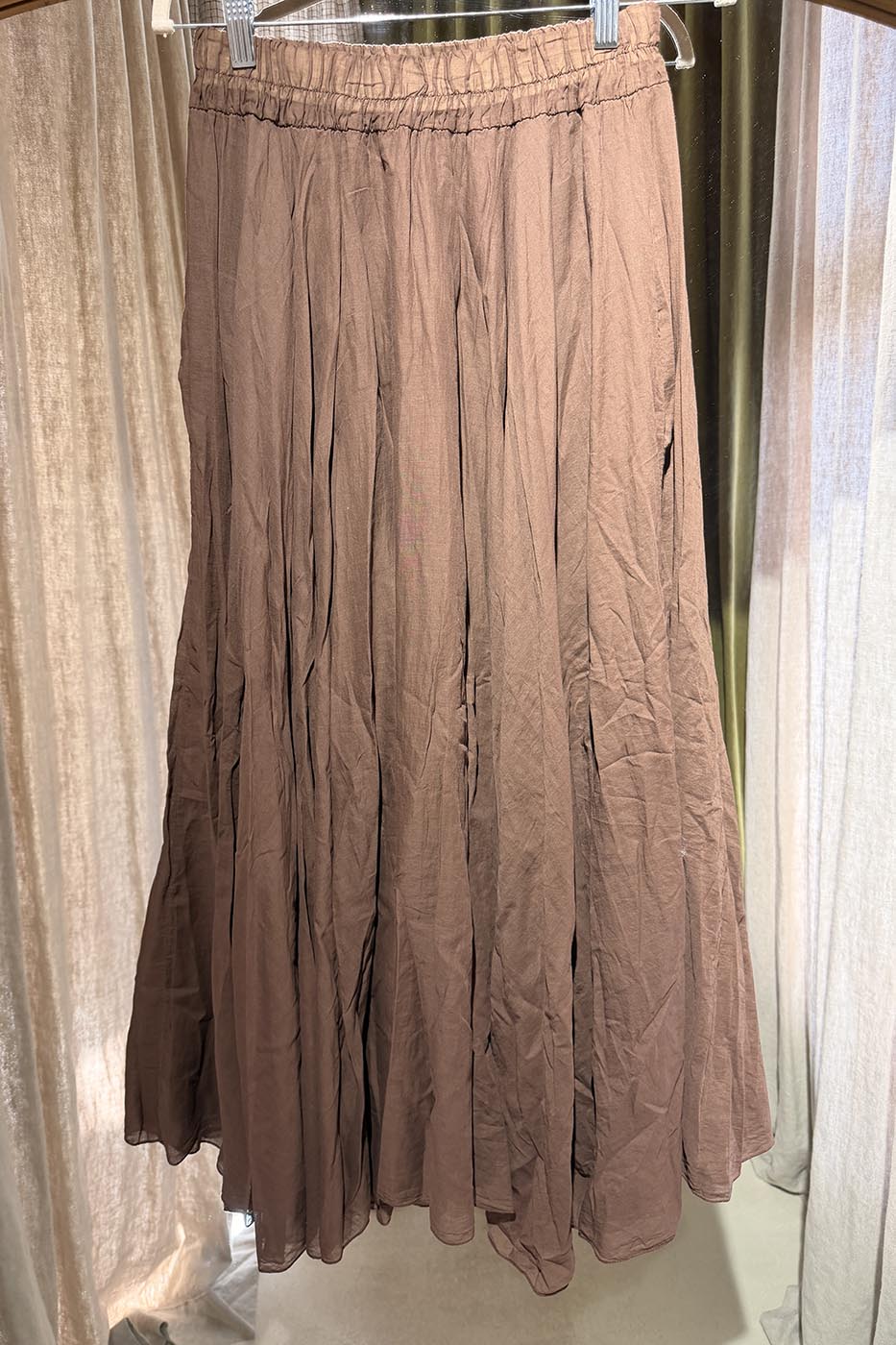 Jupe longue fine marron