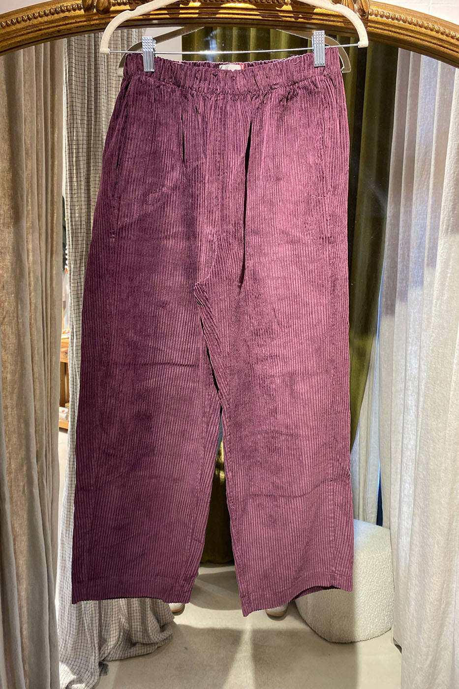 Pantalon Magic velours fine côte prune