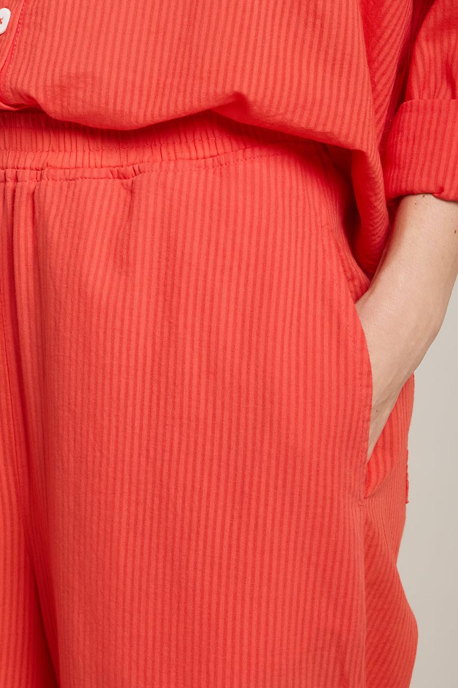 Pantalon large Cap Estel corail