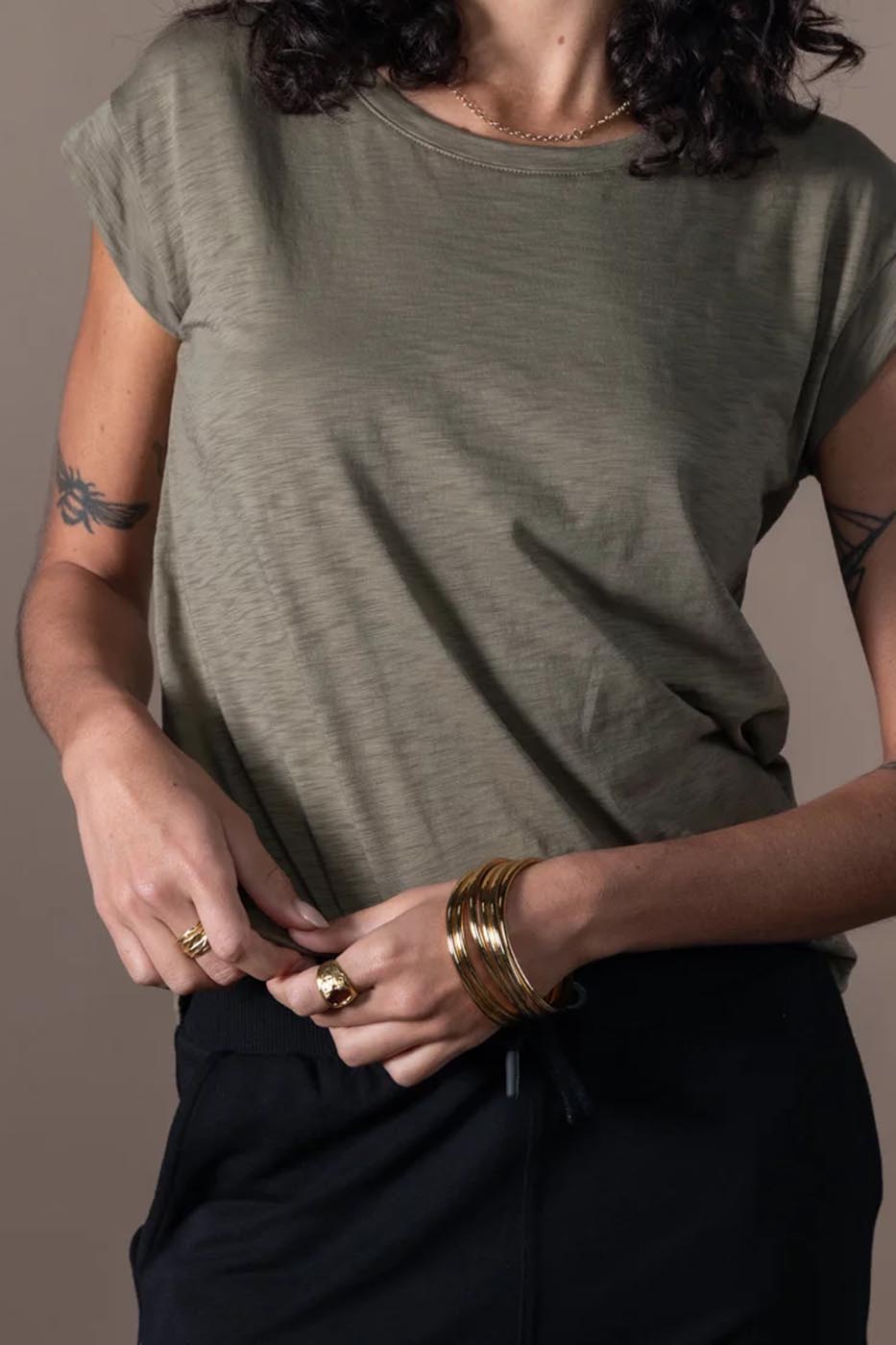 Tee-shirt Noélia olive flamme