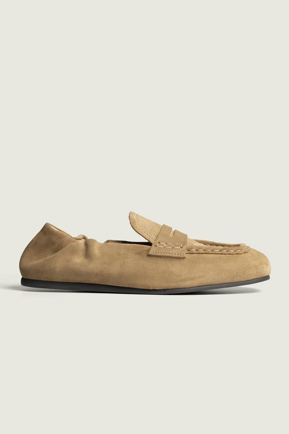 Penny Loafer Square - Suede | Light camel