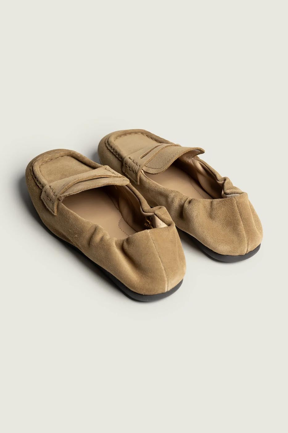 Penny Loafer Square - Suede | Light camel