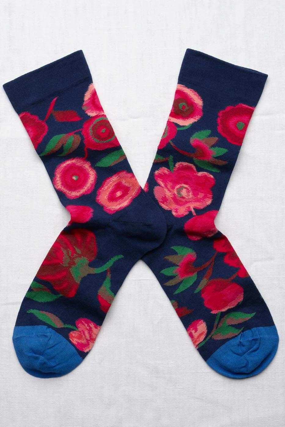 Chaussettes Fleurs Bleu Foncé
