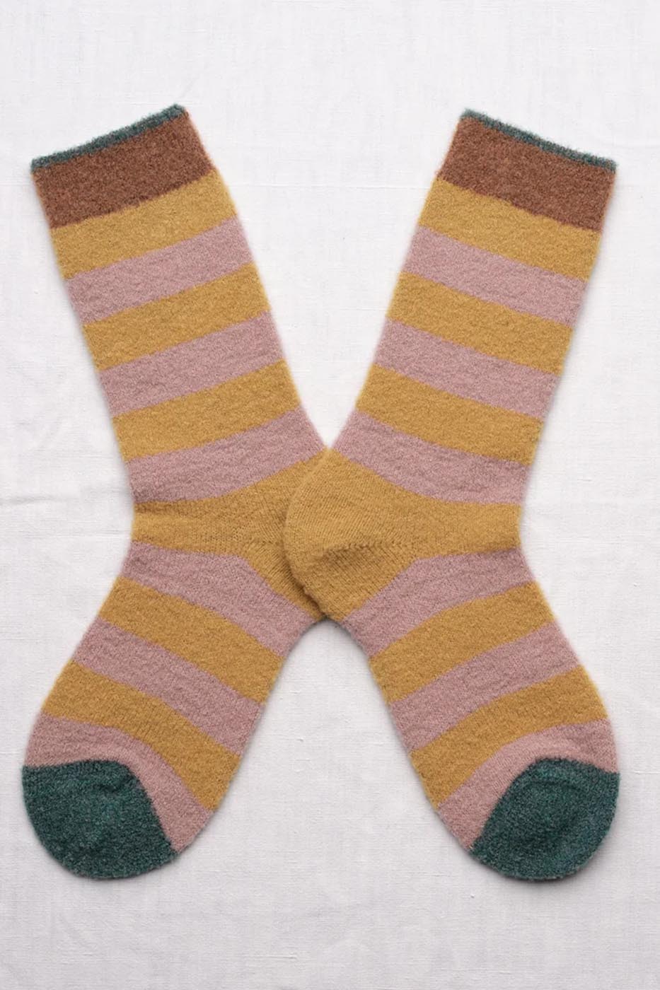 Chaussettes Mousse Rayures Miel
