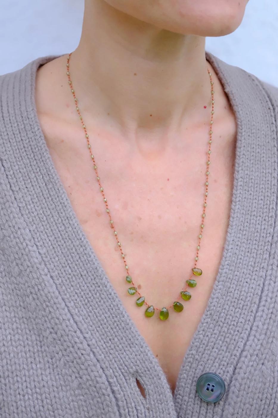 Collier 9 gouttes · Vesuvianite