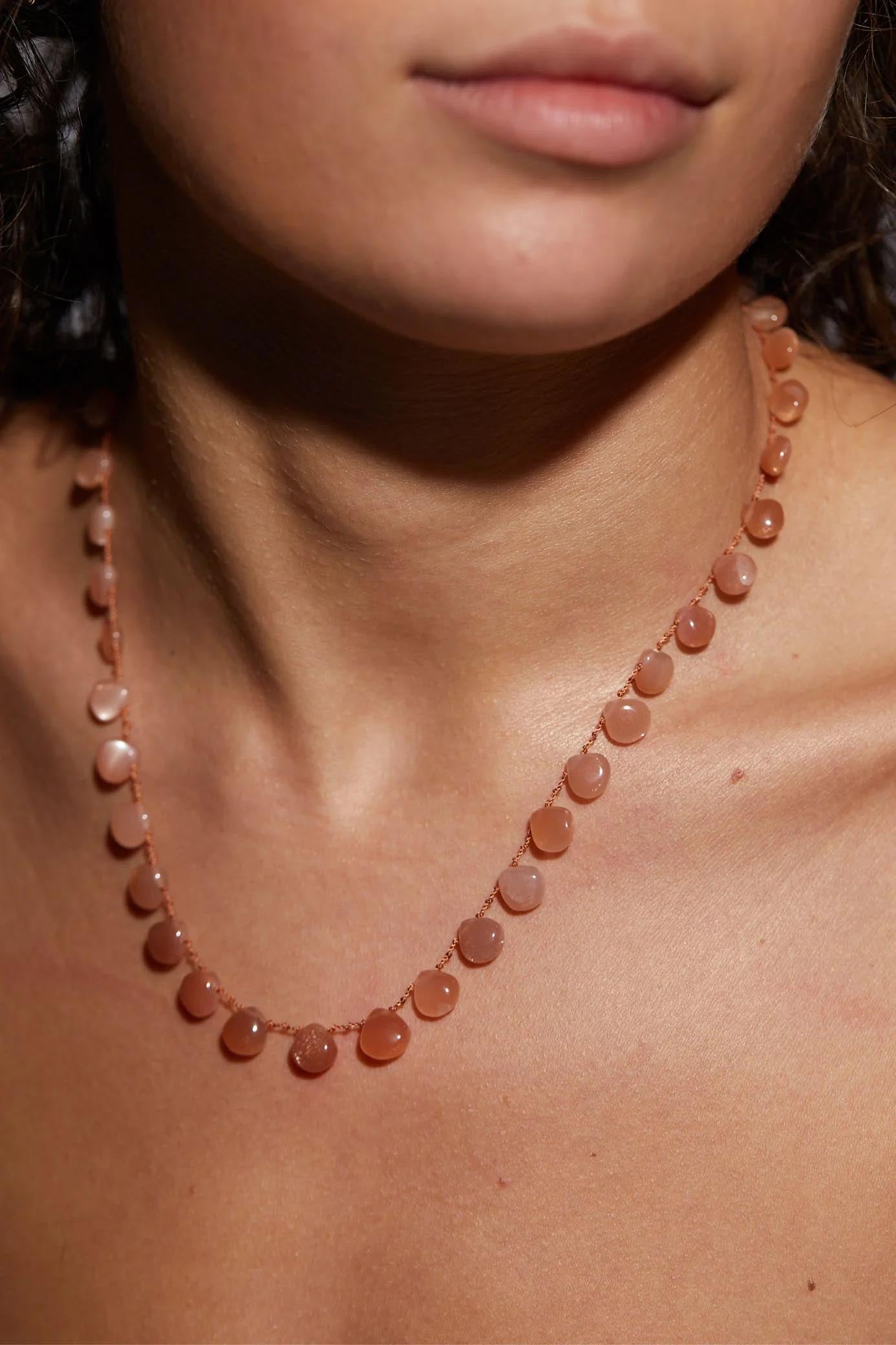 Collier Sunk Haze · Pierre de lune peche