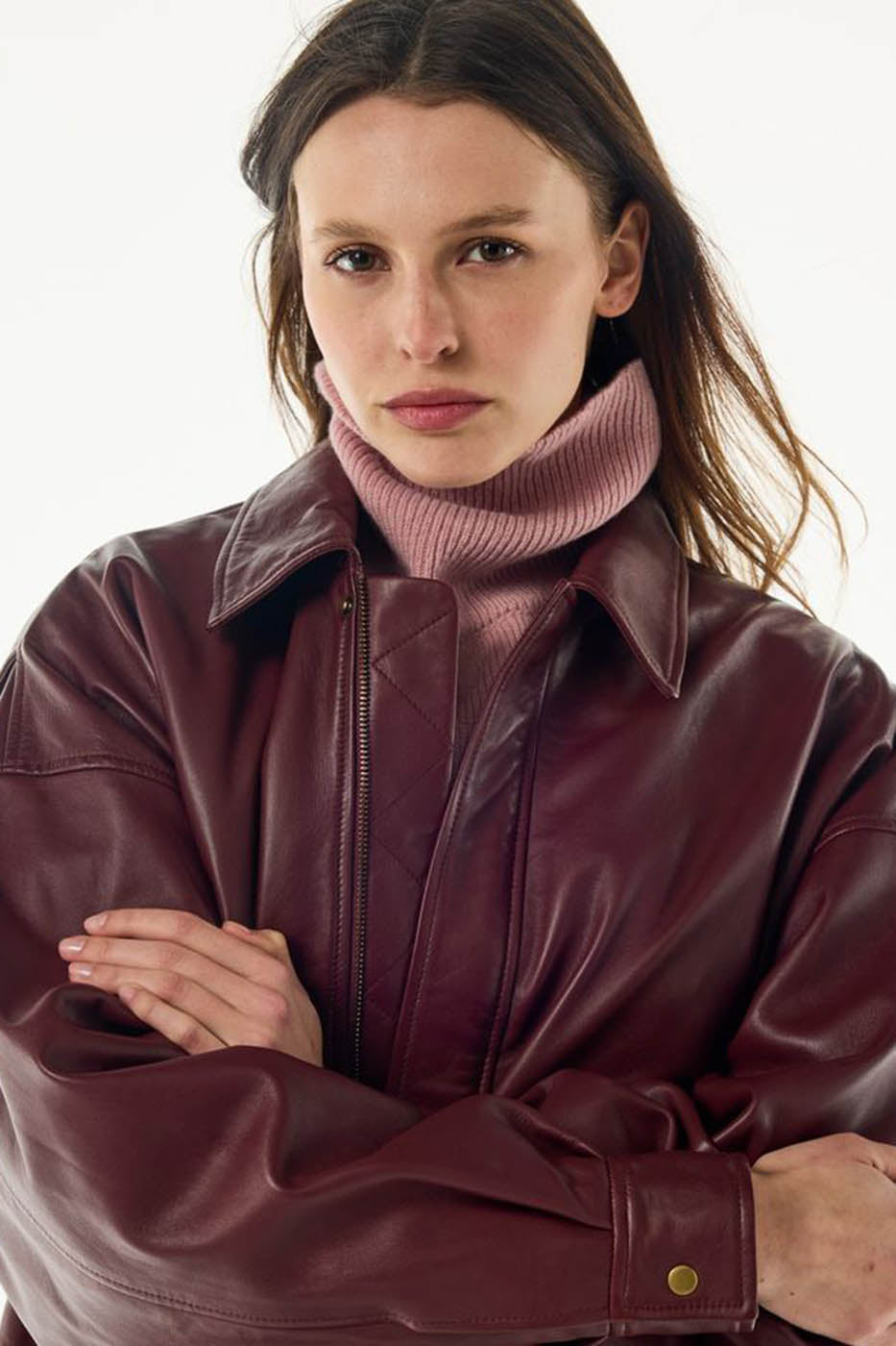 Blouson Edgar Cuir - Burgundy